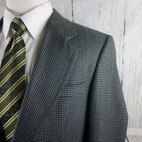 Jos A Bank Executive Collection 42L Wool Multicolor Houndstooth Sport Coat - Picture 3 of 10